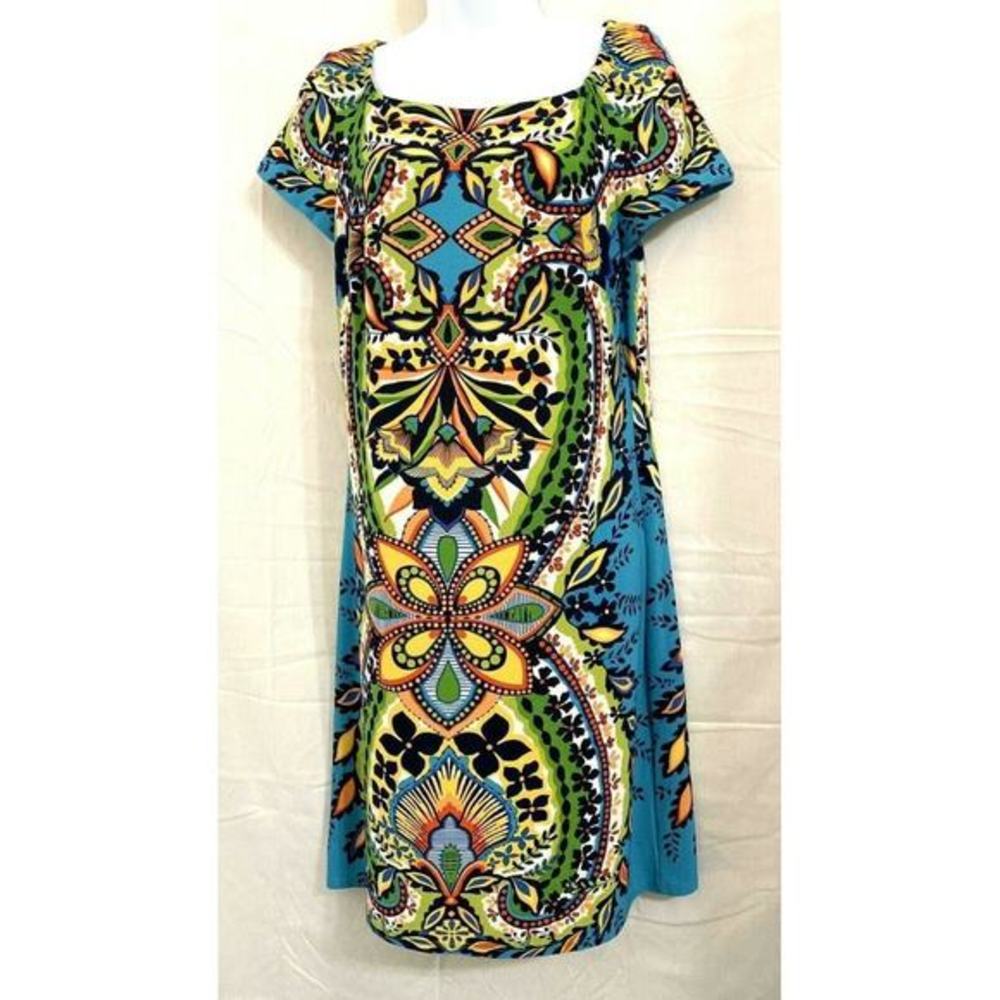 Sunny Taylor Dress Colorful Shift Dress Size M‎ K19
